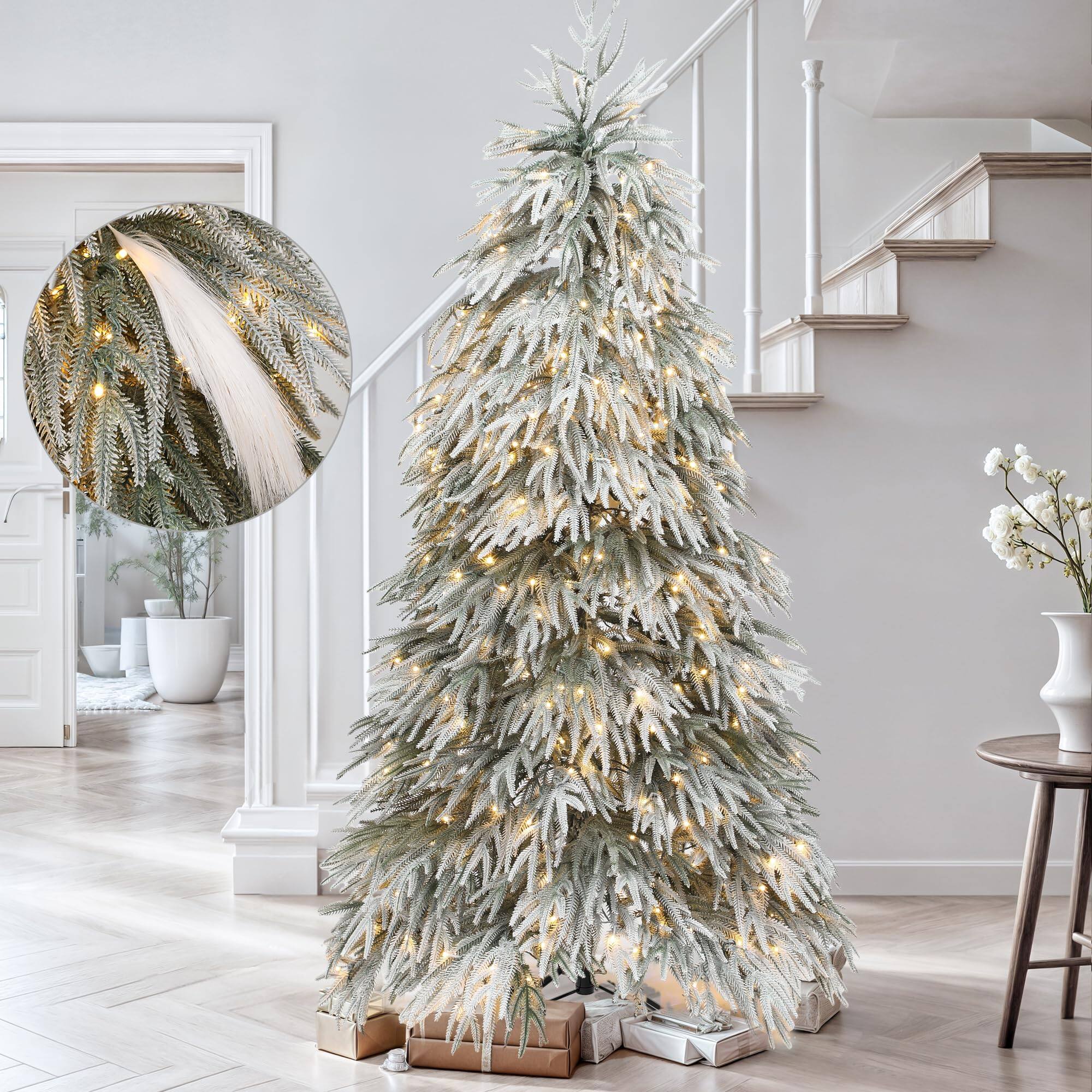 Pampas Flocked White 6ft