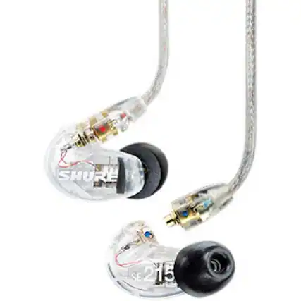 Front. Shure - Shure Sound Isolating Earphones - Stereo - Mini-phone (3.5mm) - Wired - Bluetooth - 20 Ohm - 22 Hz to 17.50 kHz - Gold - Blue.