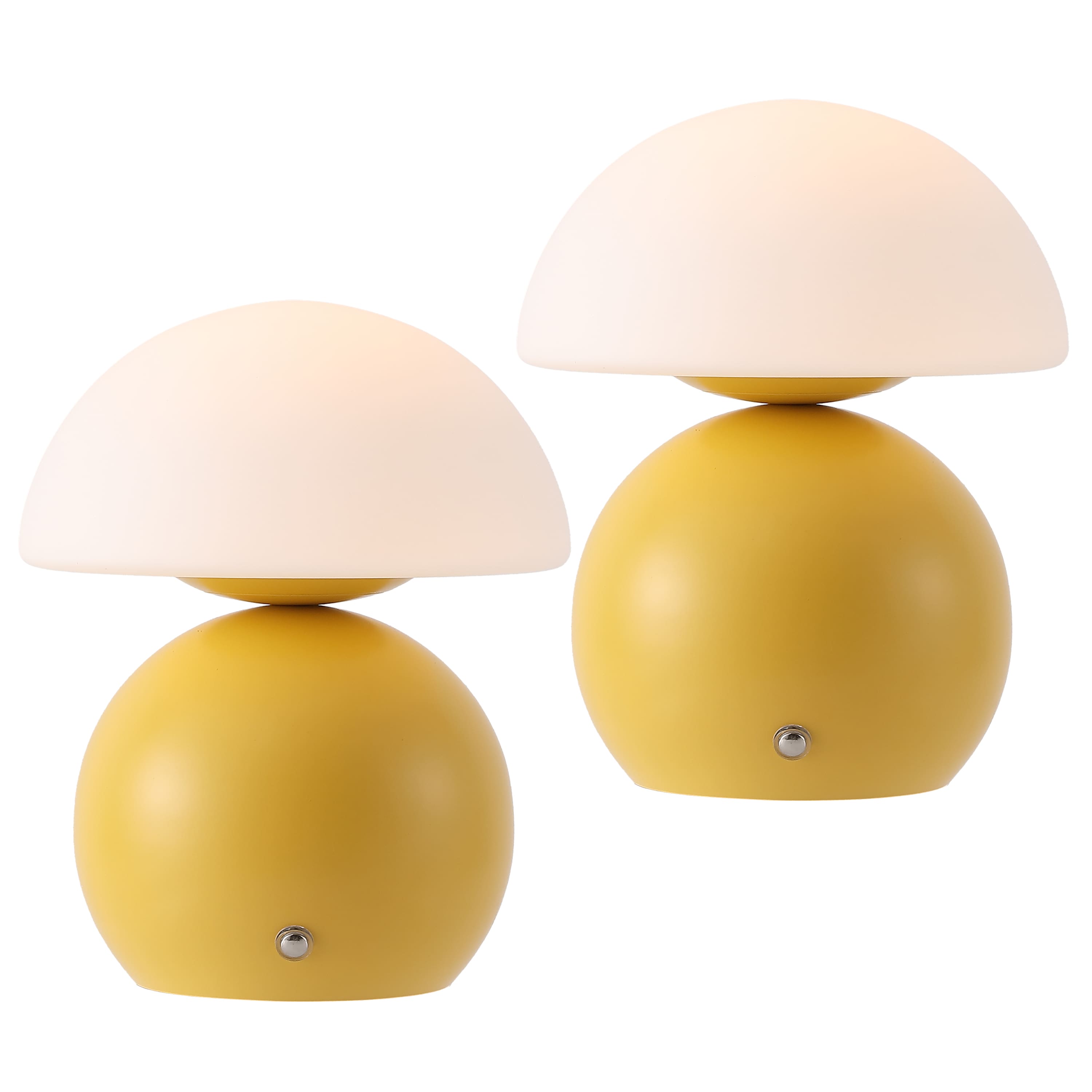 "Jonathan Y - Kanya 7.25"" USB-C Rechargeable Table Lamp Set of 2, Metal Base with White Glass Dome Shade and Touch Dimmer - Yellow" price history on PriceWatchPro