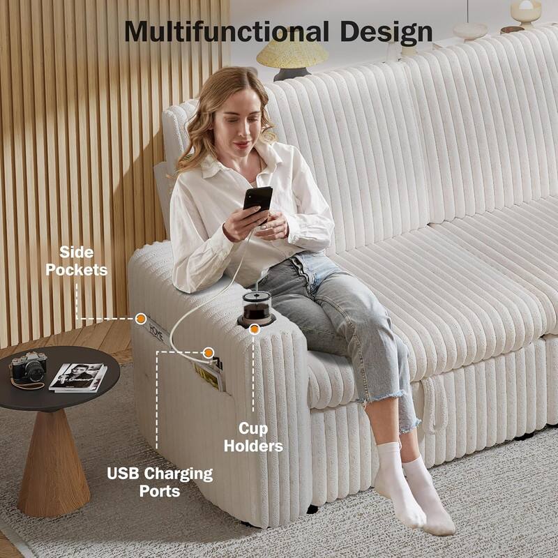 Multifunctional Design

- Side Pockets
- Cup Holders
- USB Charging Ports