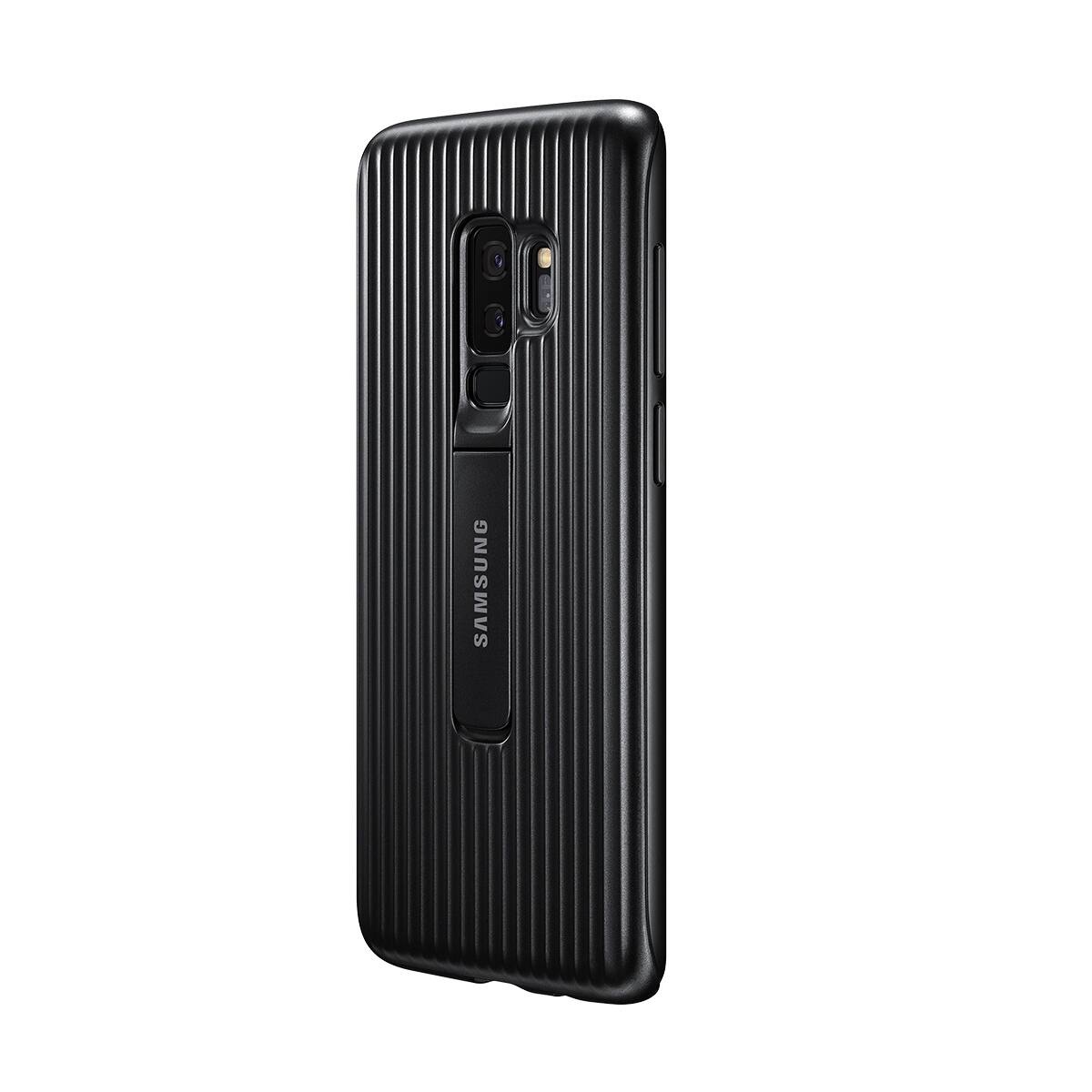 Left. Samsung - Official Samsung Galaxy S9 Plus Protective Stand Cover Case - Black - Black.