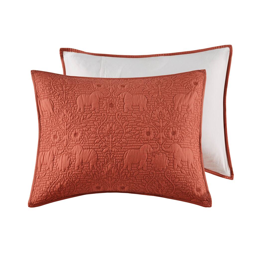 Alt View 3. Gracie Mills - Gracie Mills Maryann 3-Piece Reversible Cotton Quilt Set with Elephant Design - Coral.