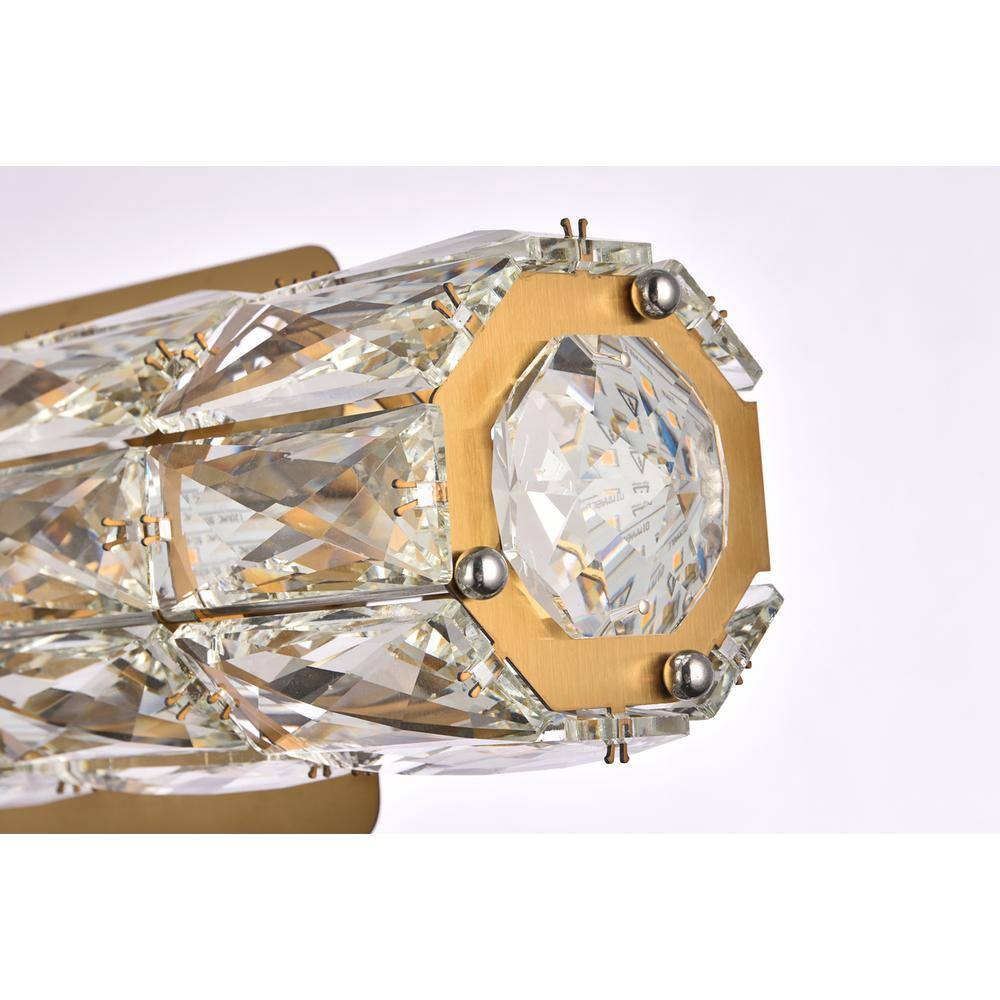 Alt View 2. Elegant Lighting - Valetta 12 inch LED linear wall sconce in gold - Gold.