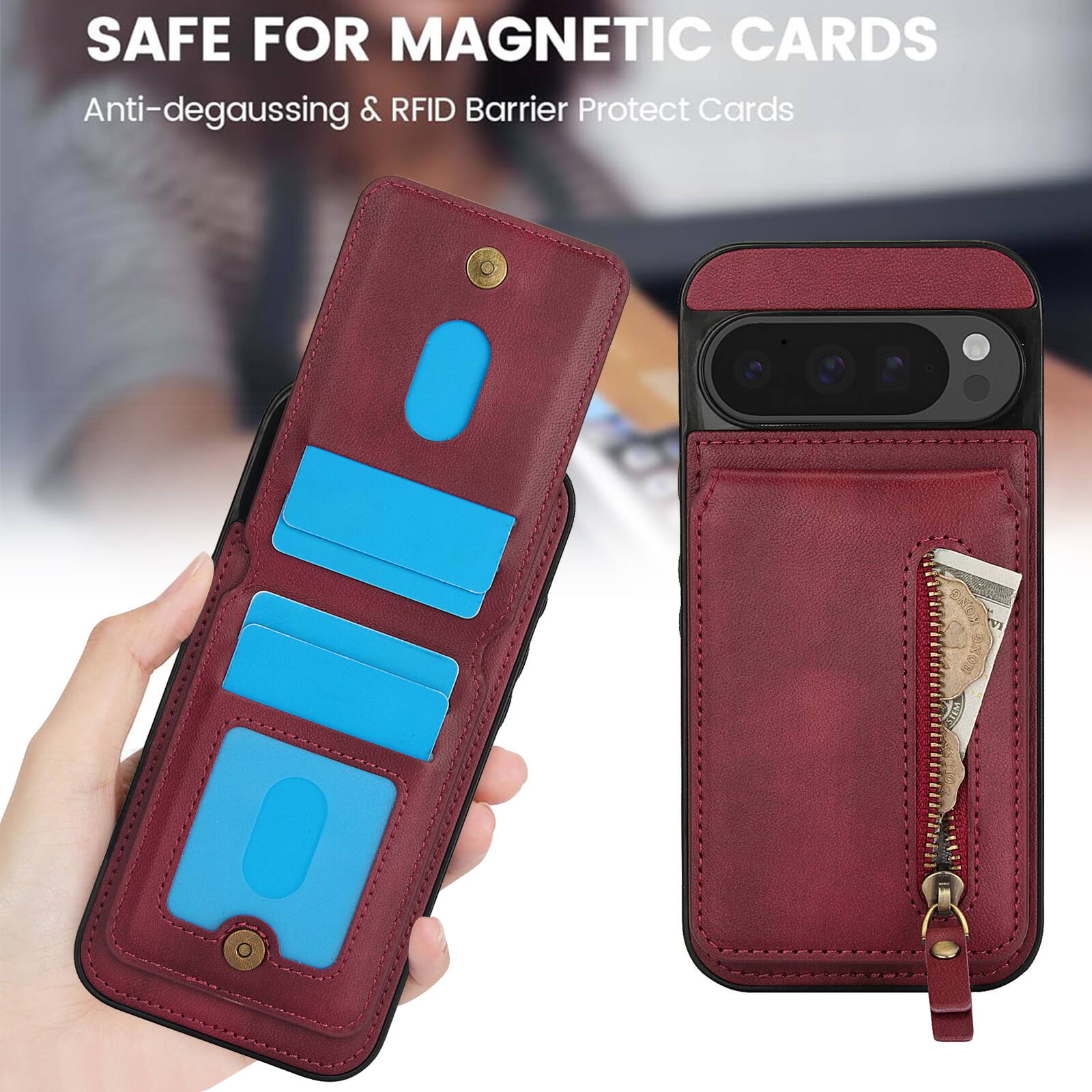 SAFE FOR MAGNETIC CARDS  
Anti-degaussing & RFID Barrier Protect Cards