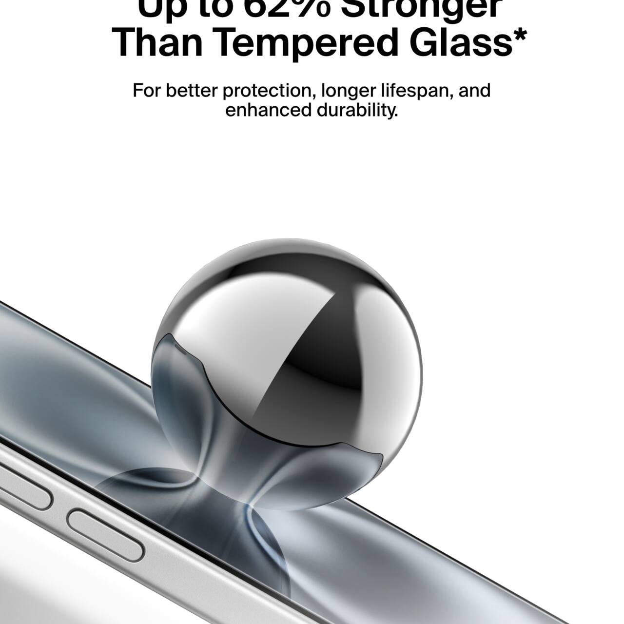 Up to 62% Stronger Than Tempered Glass*  
For better protection, longer lifespan, and enhanced durability.
