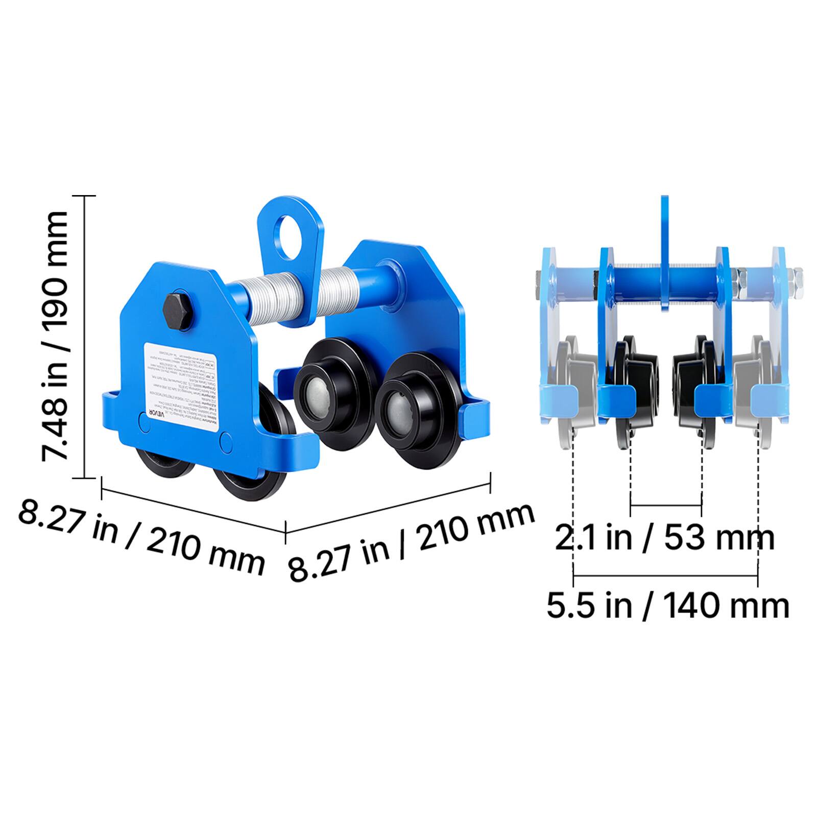 7.48 in / 190 mm  
8.27 in / 210 mm  
2.1 in / 53 mm  
5.5 in / 140 mm