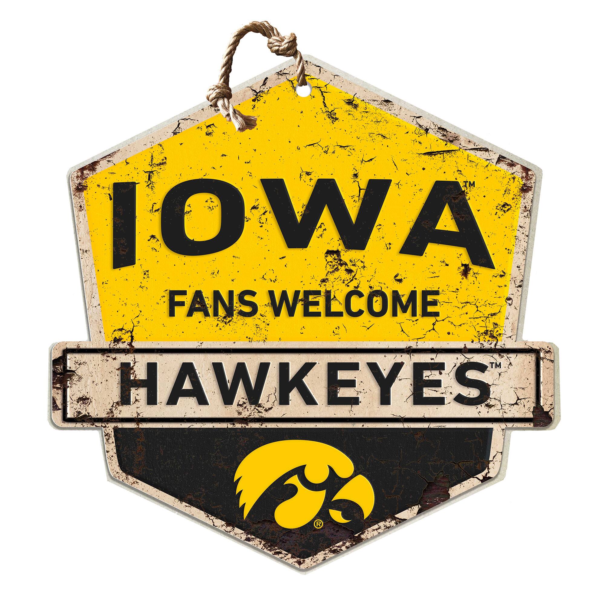 Iowa Hawkeyes Fans Welcome Sign