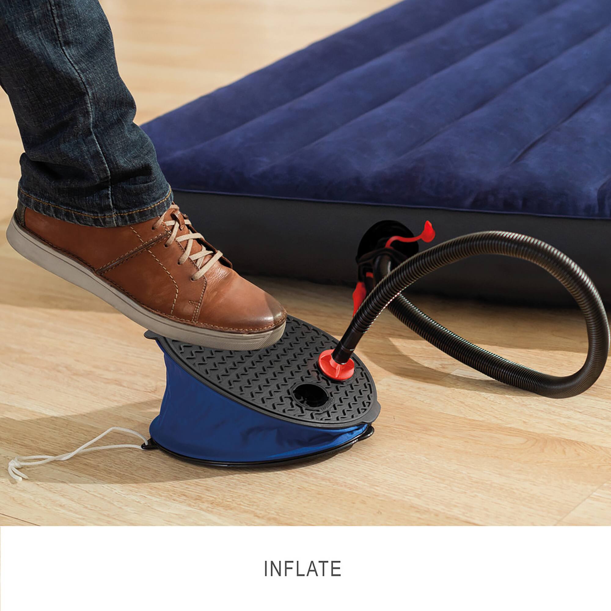 Alt View 1. Intex - Bellows Foot Pump - 11" Air Pump, Inflate & Deflate Mattresses & Floats - Blue.
