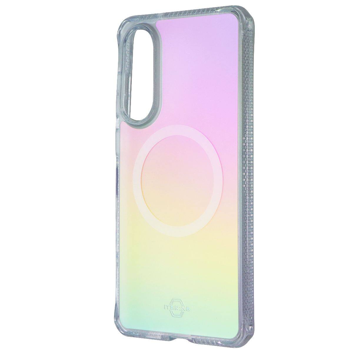Front. Itskins - ITSKINS Hybrid_R // Vapor Iridescent MagSafe Case for Galaxy S25 Edge - Violet - Iridescent.