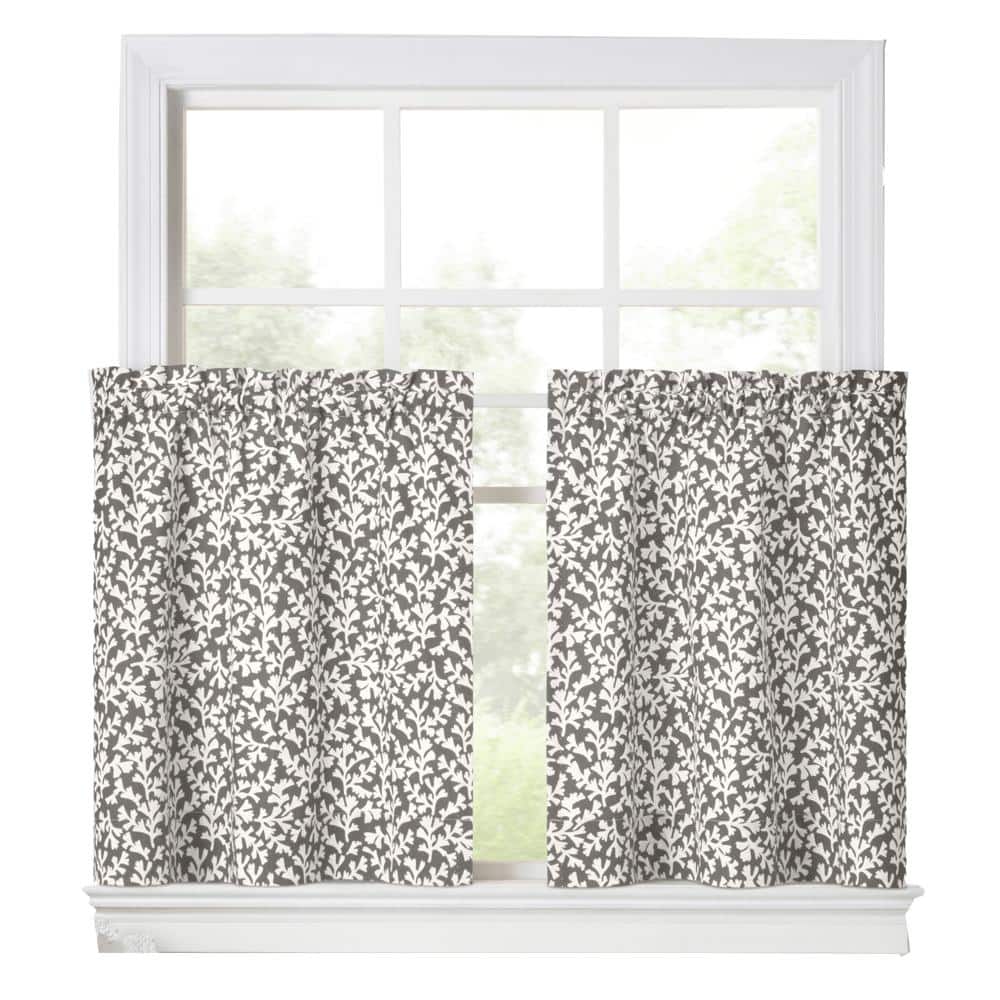 Ellis Curtain - Sea Tumble Window Treatment 1.5" Rod Pocket 100% Cotton Curtain Tiers 50" x 30" Grey - Gray