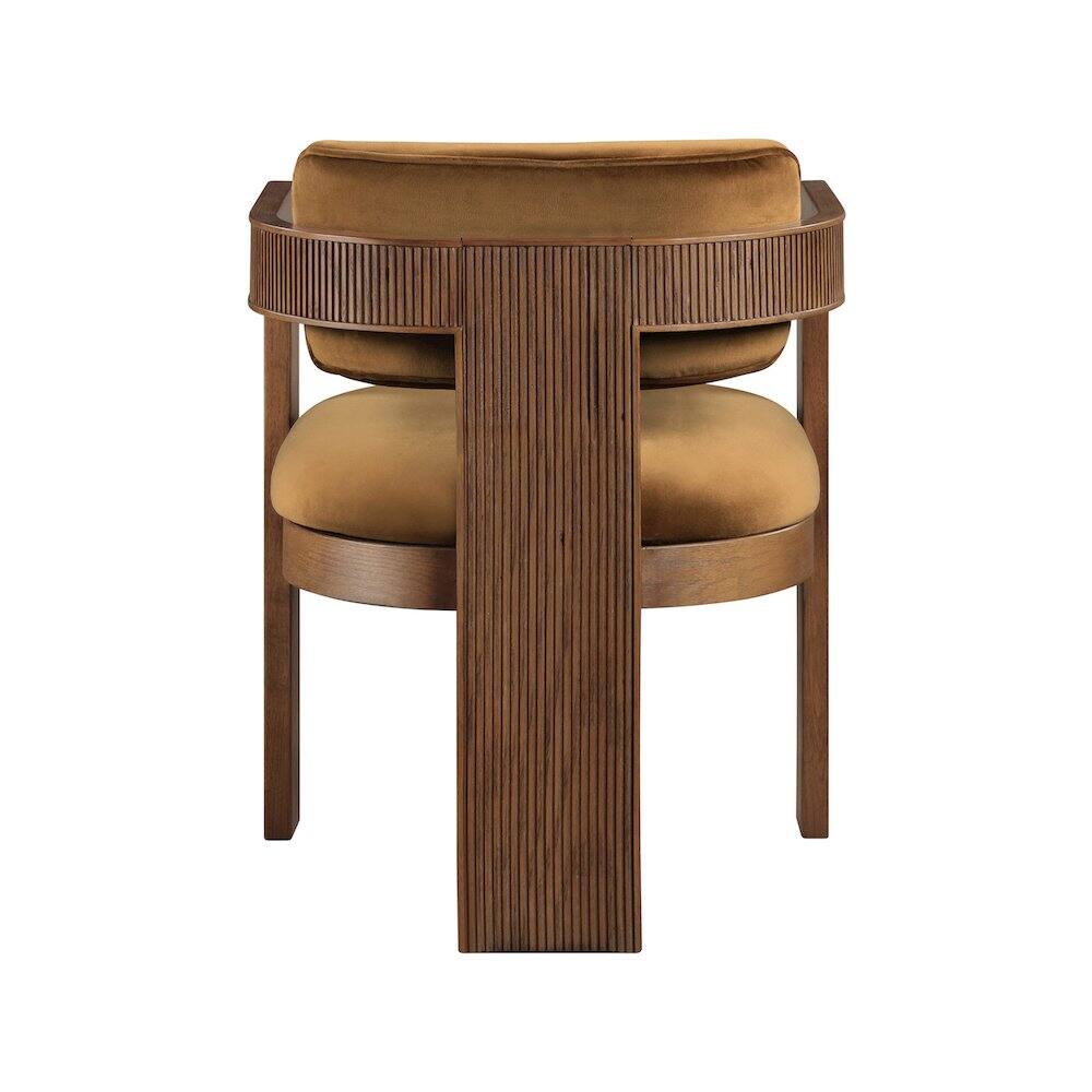 Alt View 4. Meridian Furniture - Sacha Saddle Velvet Dining Chair, Set of 2 - Brown.