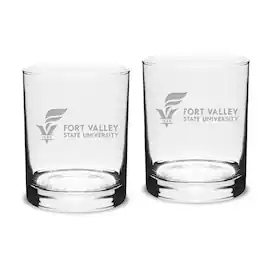 Jardine - Fort Valley State Wildcats 14oz. 2-Piece Classic Double Old-Fashioned Glass Set - Multicolor