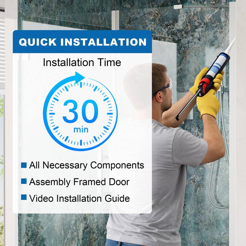 QUICK INSTALLATION

Installation Time: 30 min

- All Necessary Components
- Assembly Framed Door
- Video Installation Guide