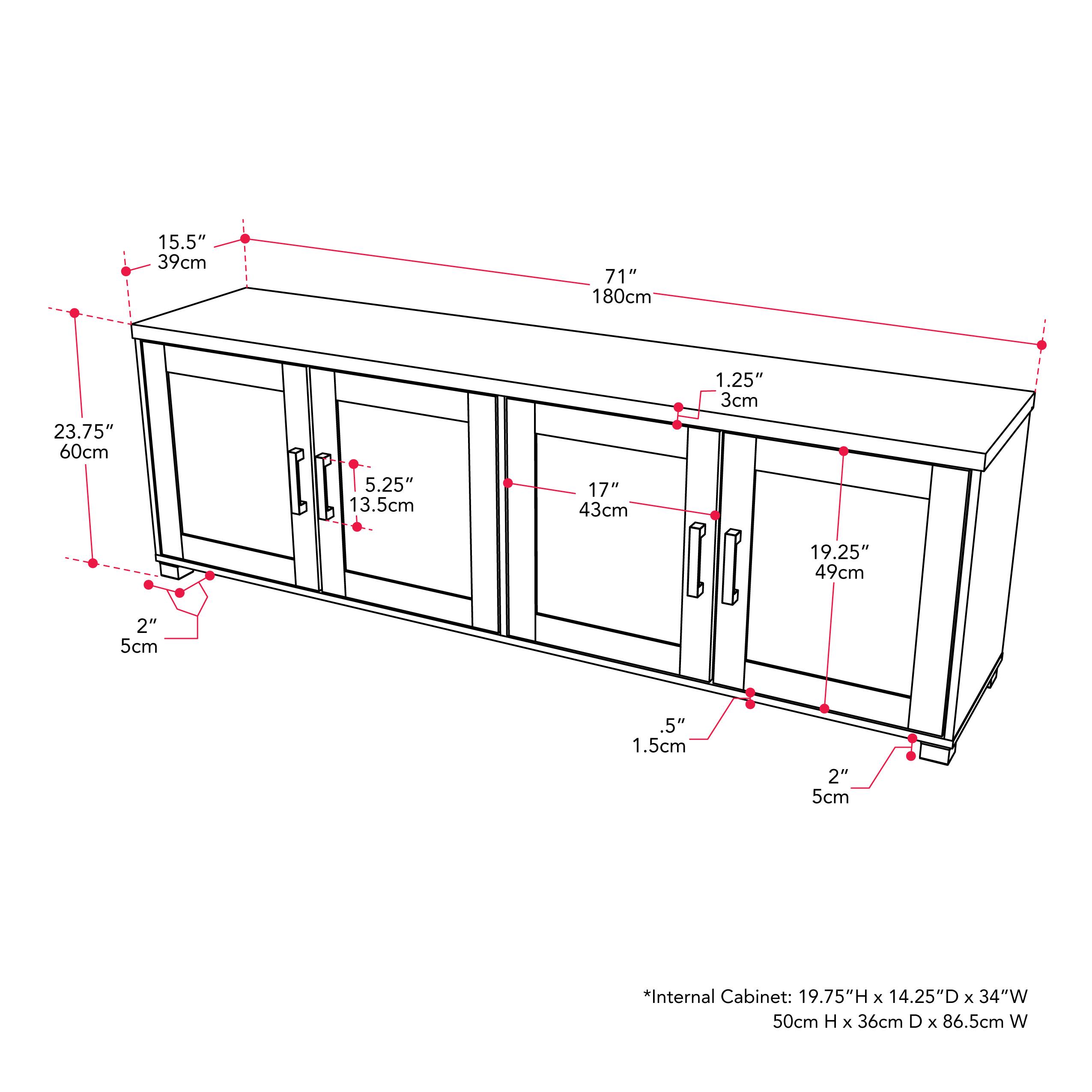 Alt View 11. CorLiving - Virlomi Collection TV Stand with Enclosed Cabinets for Most TVs up to 85" - Brown.