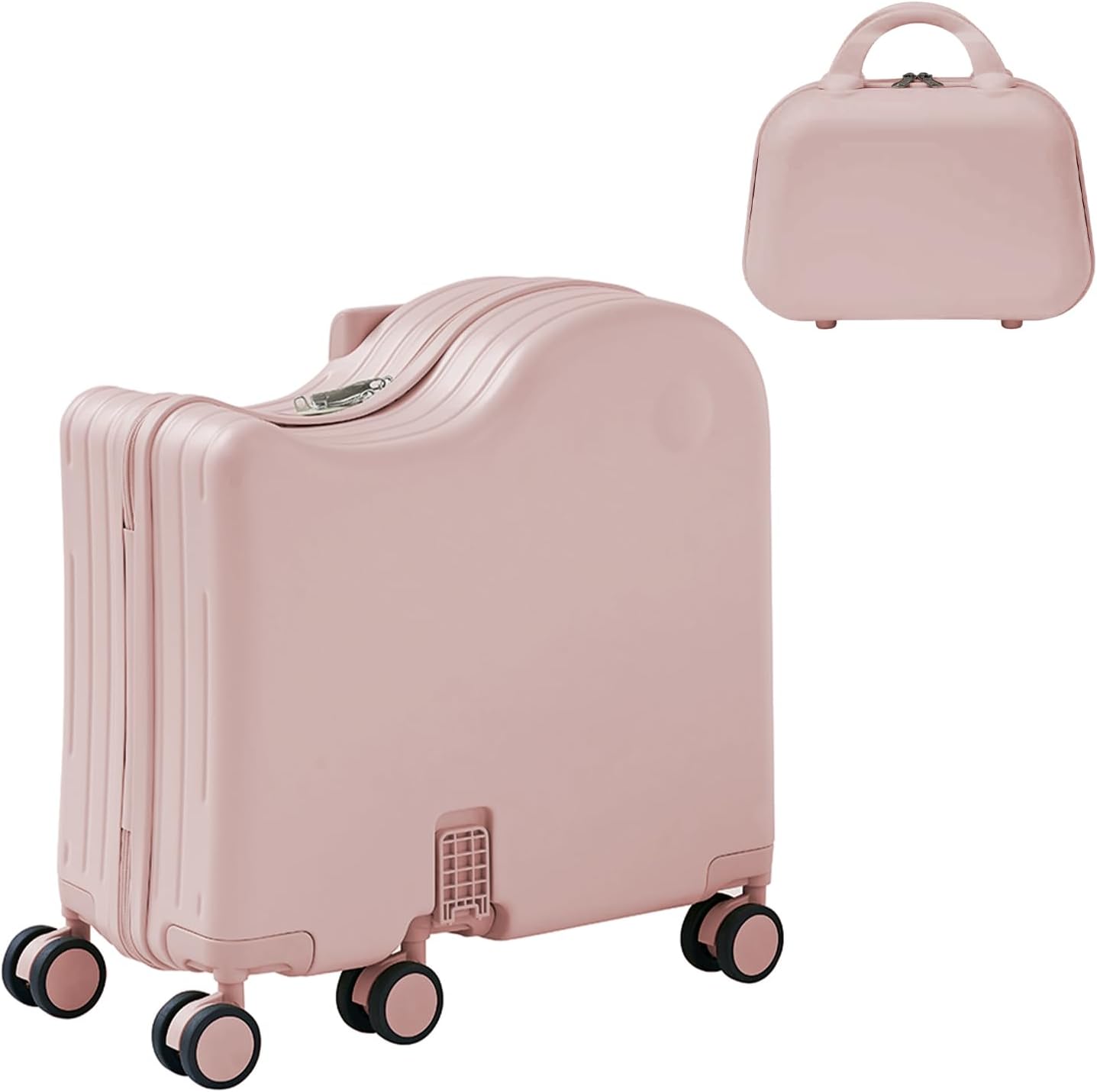 Alt View 7. Circus Cirle - Ride-on Luggage with Portable Bag for Kids - Pink.