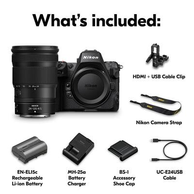 Nikon Z 8 8K Video Mirrorless Camera Body w/ NIKKOR Z 24 120mm f/4 Nikon Z 8 8K Video Mirrorless Camera Body w/ NIKKOR Z 24 120mm f/4