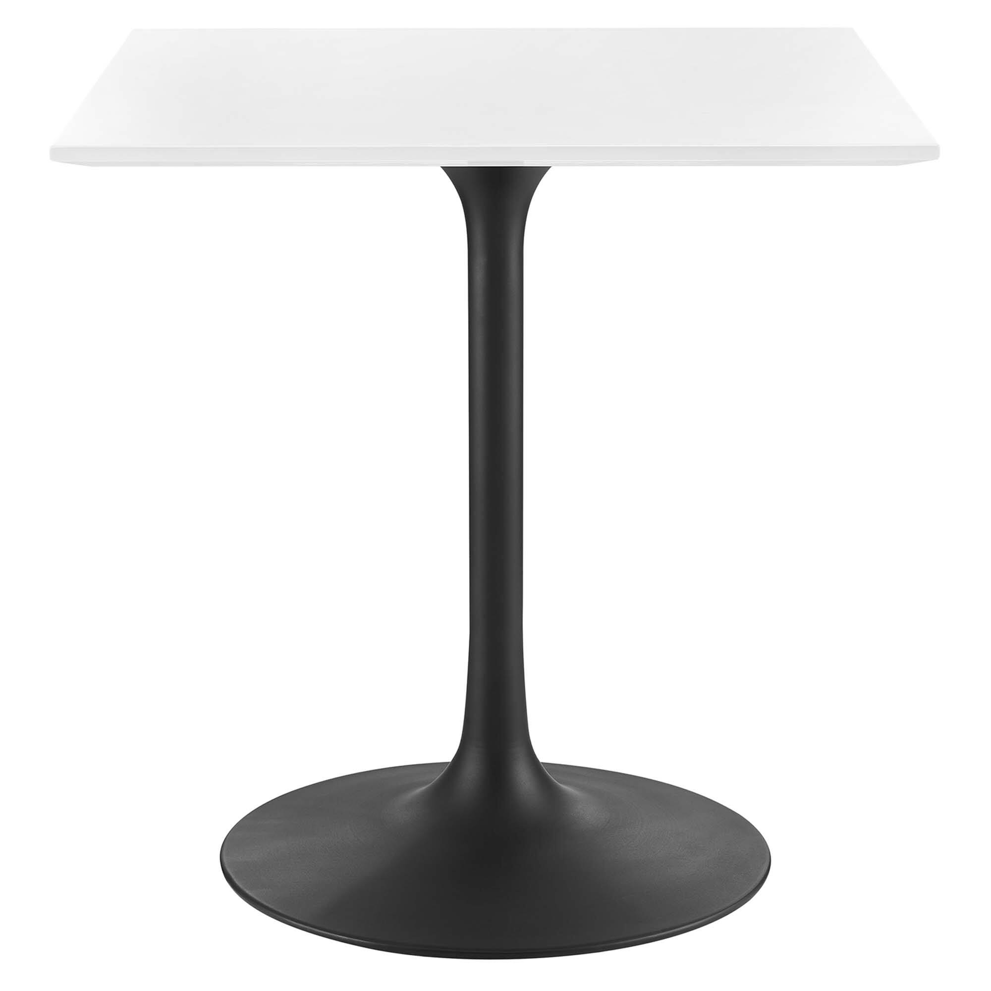 Angle. Modway - Lippa Square Wood Dining Table - Black White.