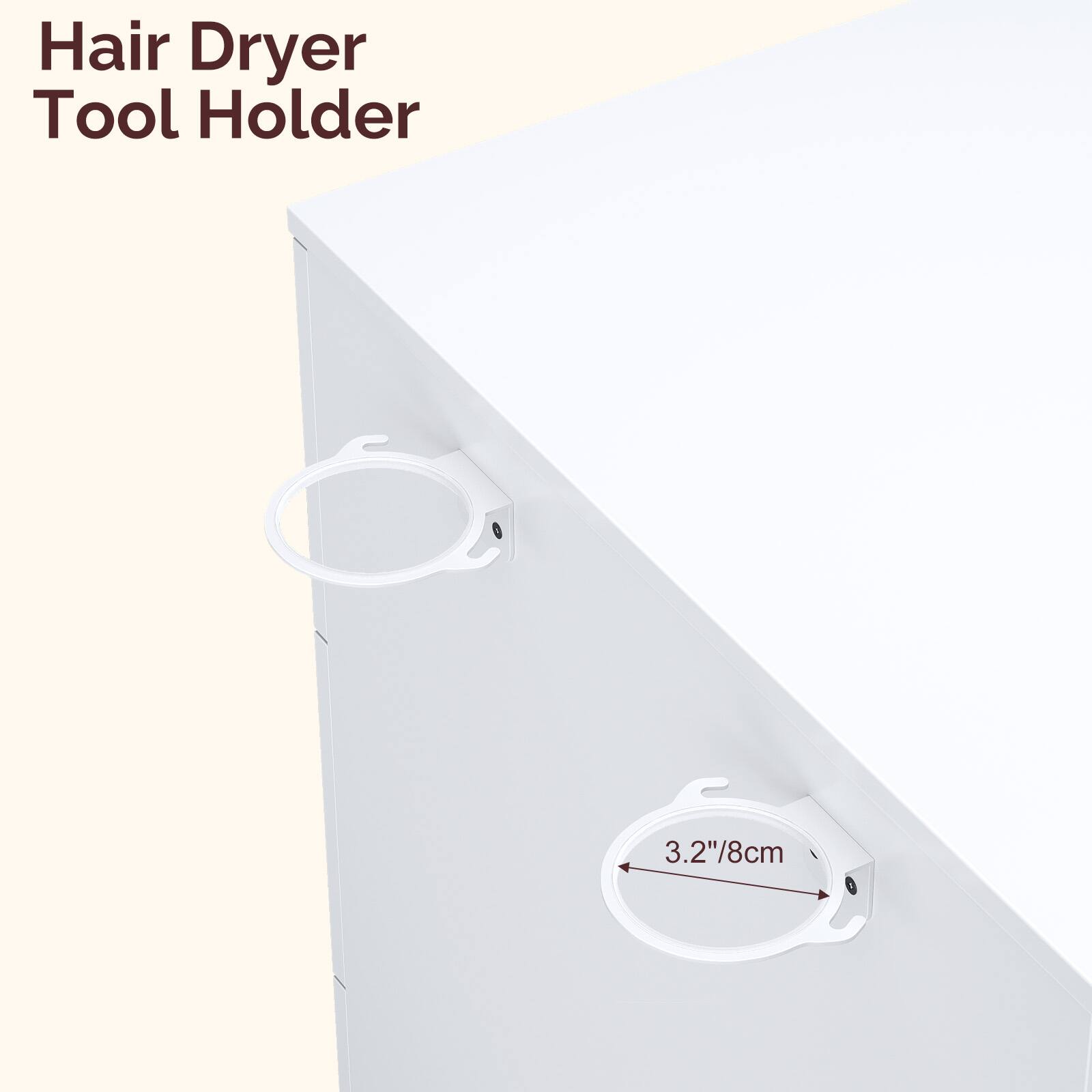 Hair Dryer Tool Holder  
3.2"/8cm