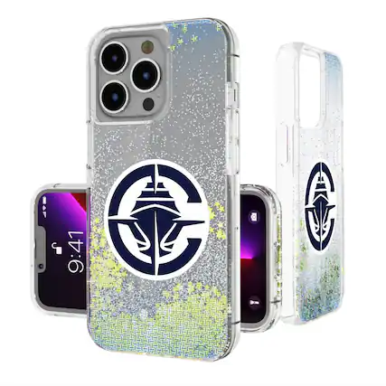 Front. Keyscaper - LA Clippers Linen Logo iPhone Glitter Case - 16 - Multicolor.