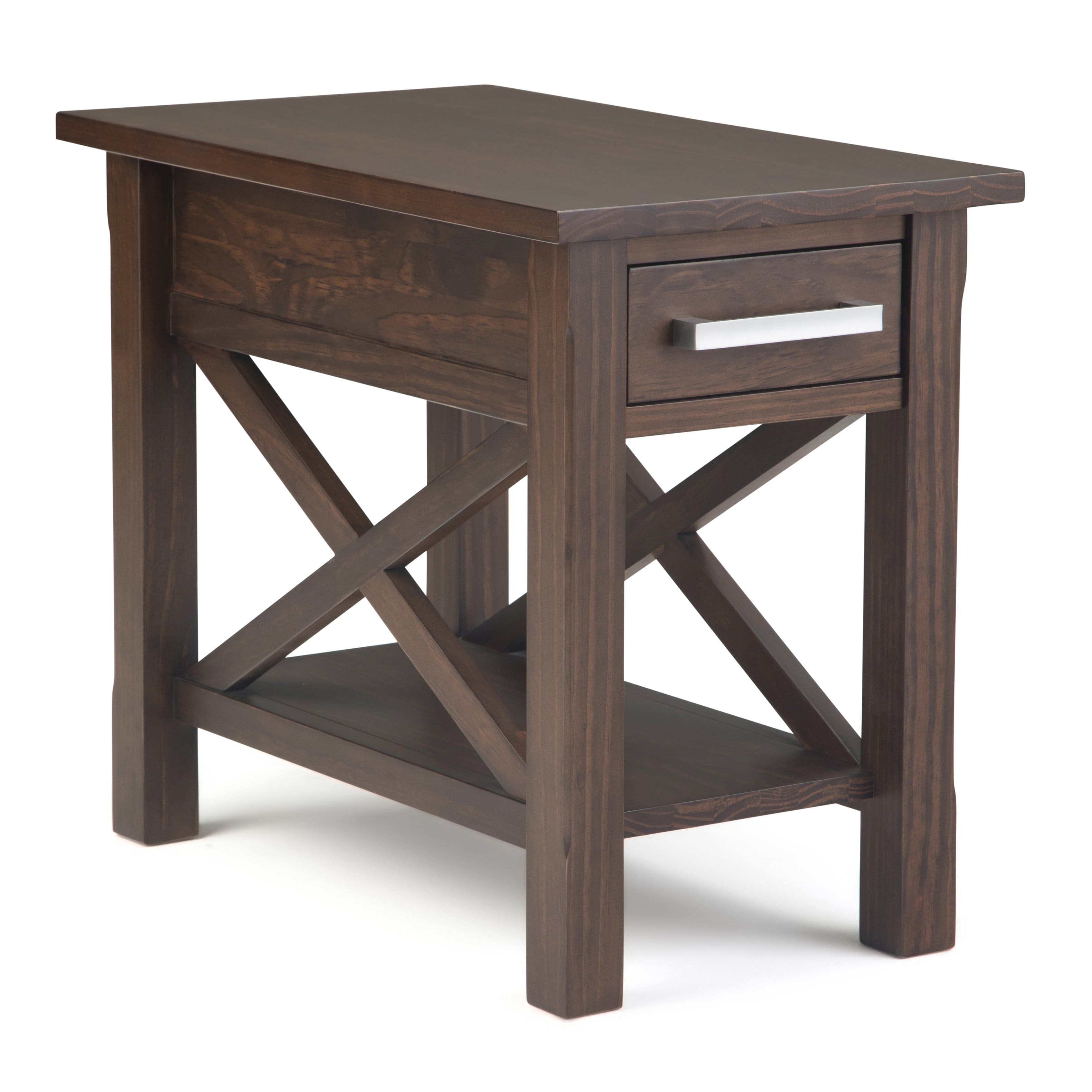Simpli Home - Kitchener Narrow Side Table - Warm Walnut Brown - Front_Zoom
