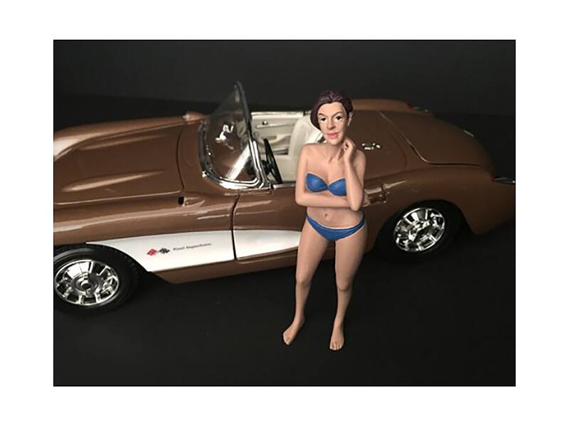 Alt View 1. American Diorama - December Bikini Calendar Girl Figurine for 1/18 Scale Models by American Diorama.