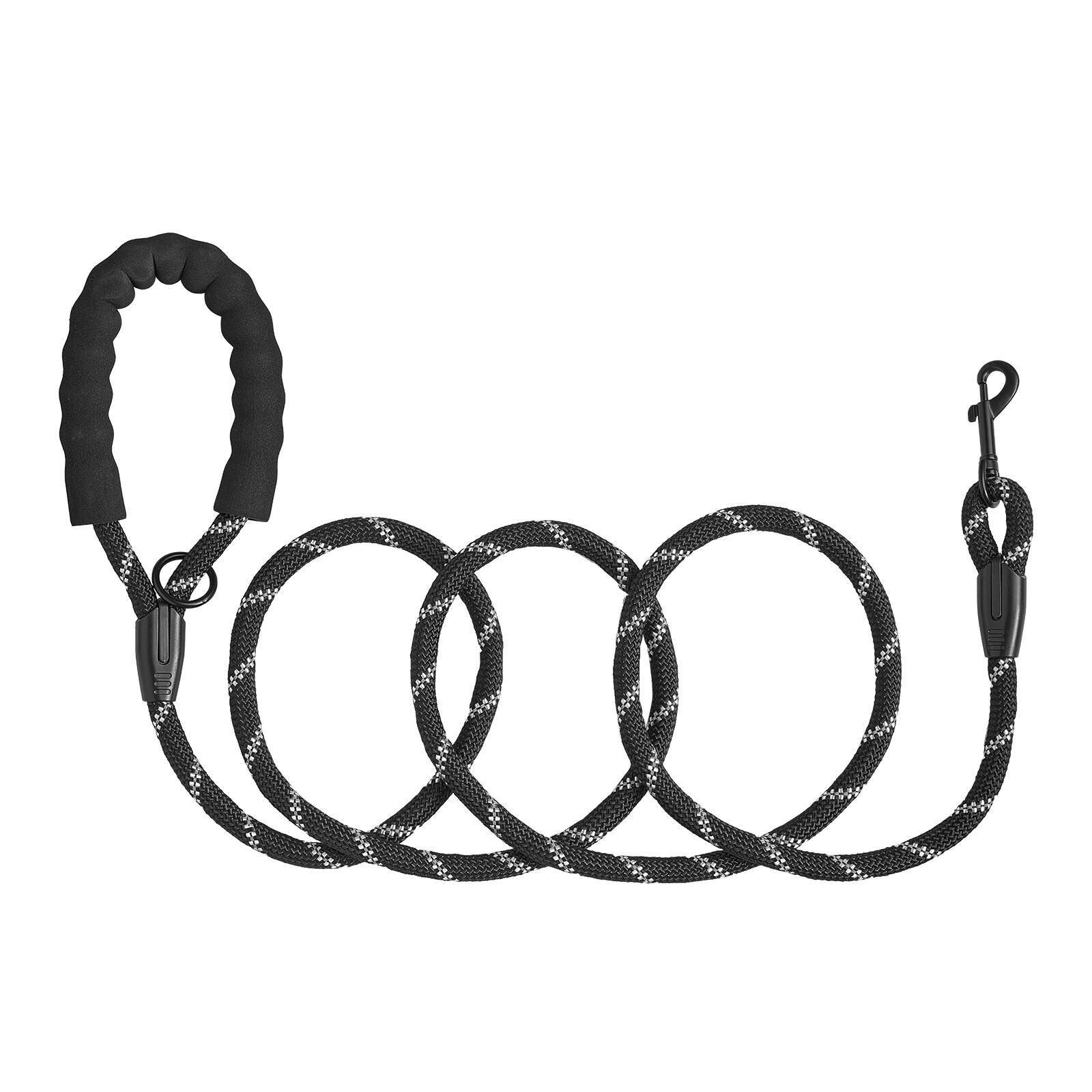 Alt View 5. VEVOR - Rope Dog Leash, 6ft Heavy Duty Dog Leash with Comfortable Padded Handle, Strong Nylon Thick Leash - black.