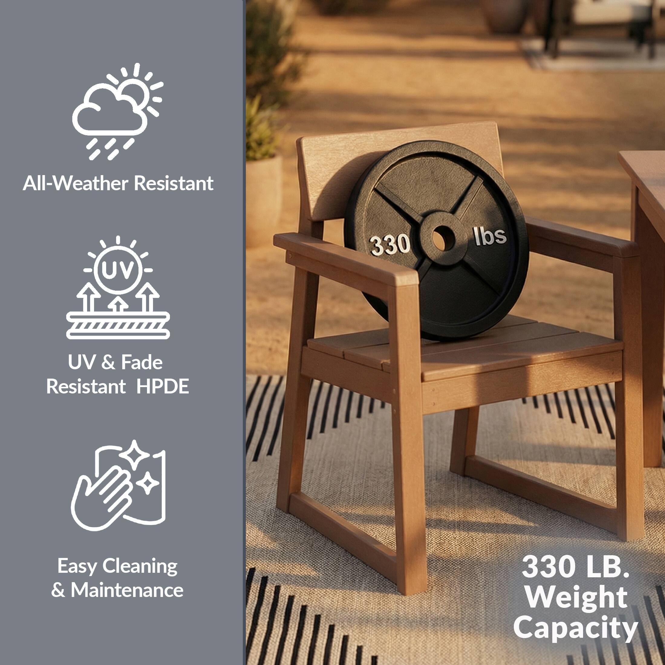 All-Weather Resistant  
UV & Fade Resistant HPDE  
Easy Cleaning & Maintenance  
330 LB. Weight Capacity