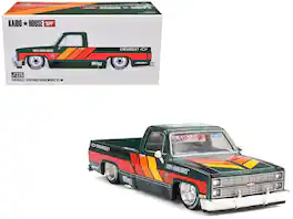 Chevrolet Silverado Kaido Works V3 w/ Graphics Jun Imai Kaido House Special 1/64 Mini GT - Dark Green Metallic