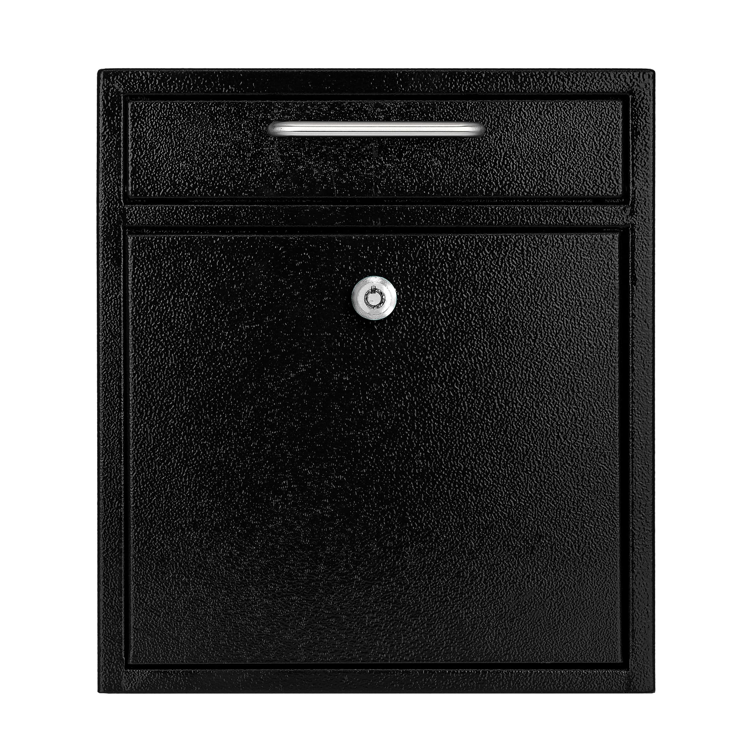 AdirOffice - Medium Steel Wall-Mounted Drop Box Safe with Key Lock - Black