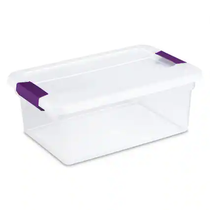 Front. Sterilite - Sterilite 15 Qt. Plastic Stackable Storage Container with Lid, Clear (24 Pack) - Clear.