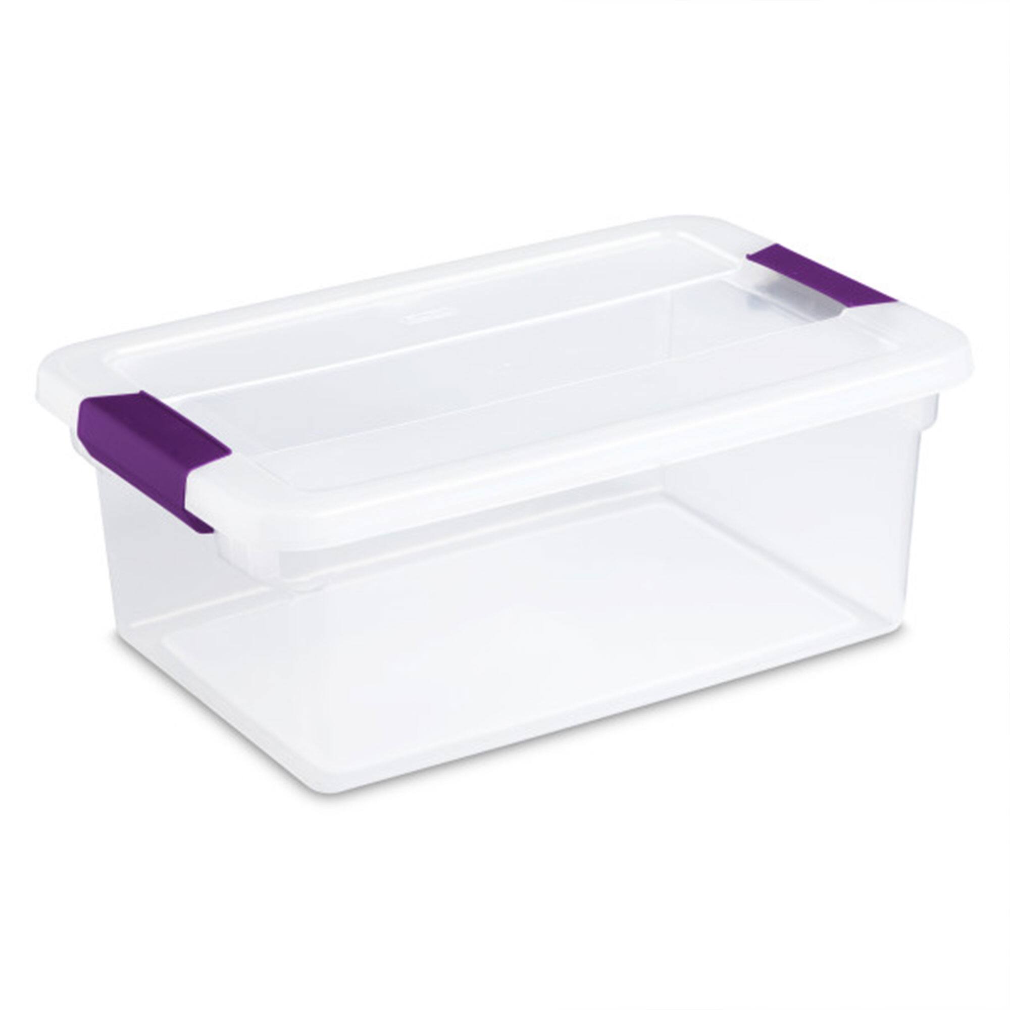 Front. Sterilite - Sterilite 15 Qt. Plastic Stackable Storage Container with Lid, Clear (24 Pack) - Clear.