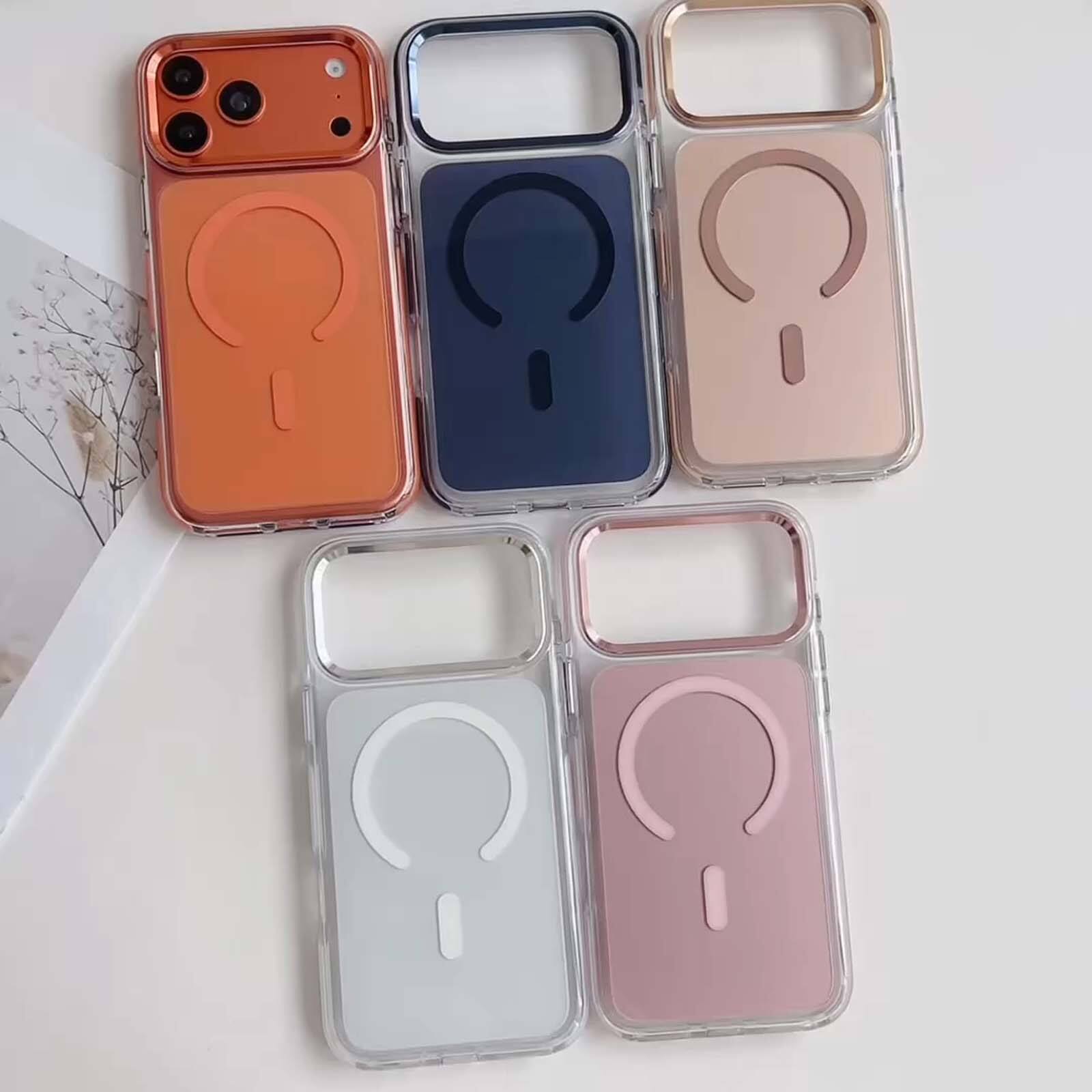 Angle. Dteck - for Apple iPhone 17 Pro Magnetic Shockproof Case,Slim Hybrid PC TPU Protective Cover,Compatible with Mag Safe - Blue.