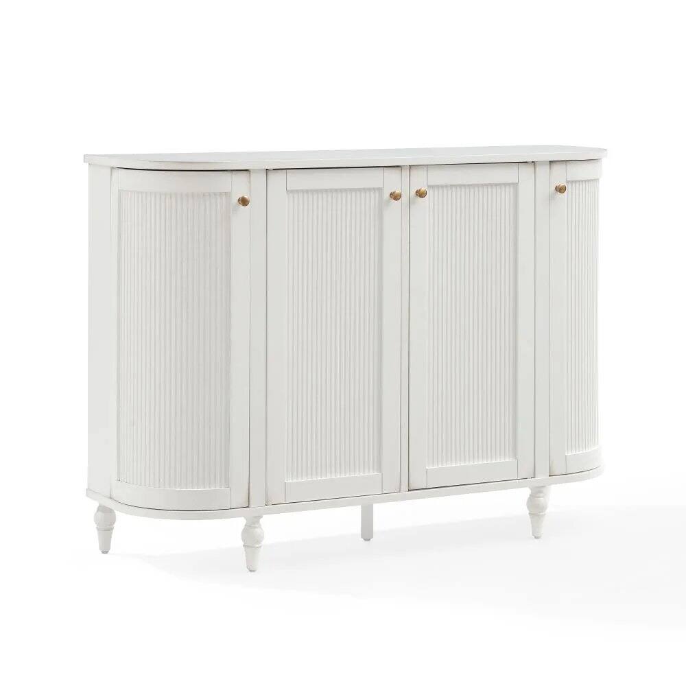 Alt View 4. Crosley Furniture - Monique Curved Sideboard - Distressed White.