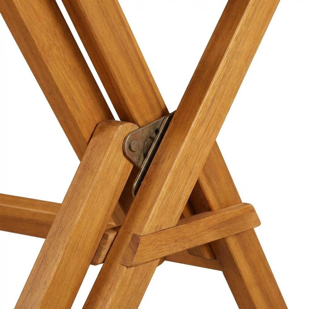 Alt View 1. Outdoor Escape - 7-Piece Outdoor Table Set Wood Oil Finish with 6 Folding Chairs - Natural Oil.
