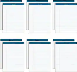 TOPS - Docket Notepad, 8.5" x 11.75", Legal Ruled, 50 Sheets/Pad, 12 Pads/Pack - White