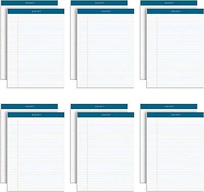 Front. TOPS - Docket Notepad, 8.5" x 11.75", Legal Ruled, 50 Sheets/Pad, 12 Pads/Pack - White.