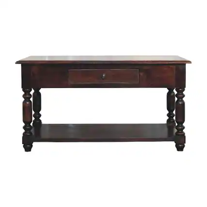 Front. Artisan Furniture - Turned Legs Cherry Console Table - Brown.