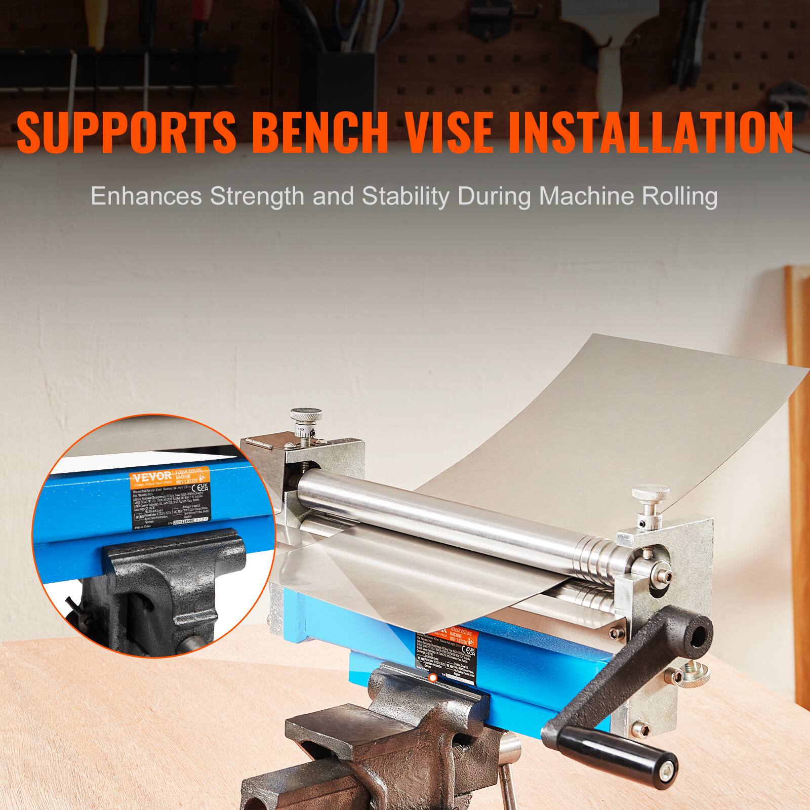 SUPPORTS BENCH VISE INSTALLATION  
Enhances Strength and Stability During Machine Rolling