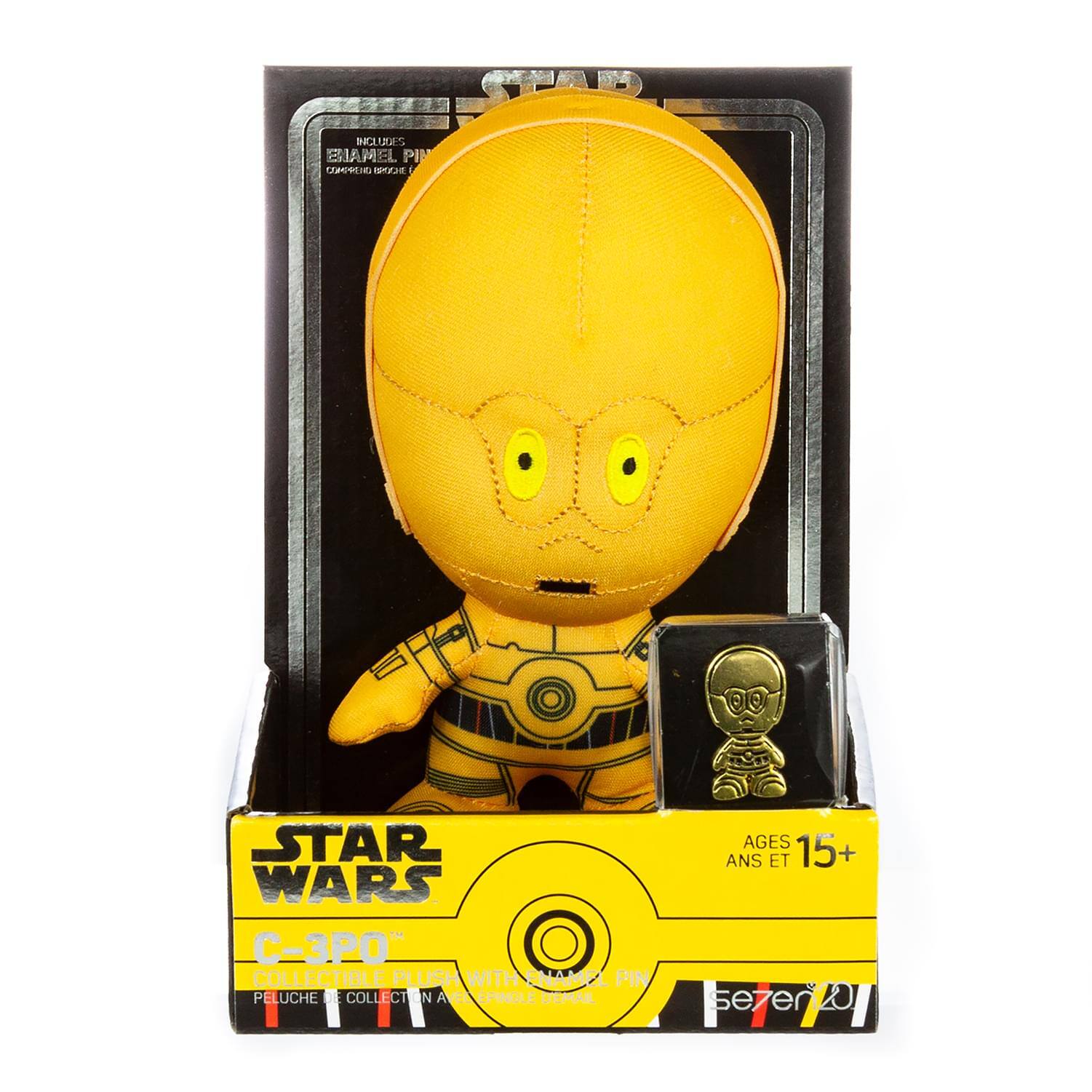 INCLUDES ENAMEL PIN CNR H STAR WARS - C-3PO COLLECTIBLE PLUSH WITH ENAMEL PIN PELUCHE DE COLLECTION IN AVEL EPINGLE D'EMAIL AGES ANS ET 15+ sezen 20