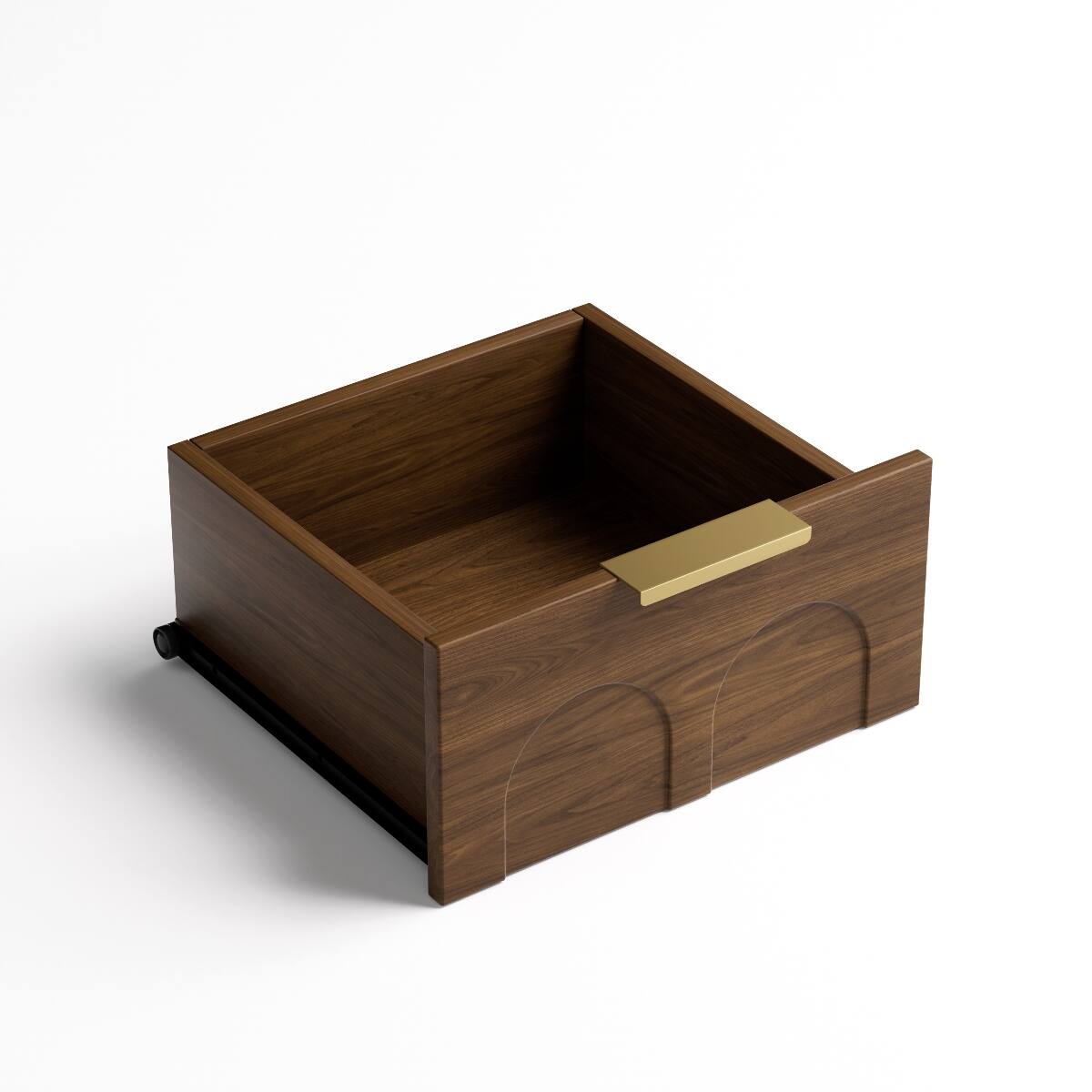 Alt View 7. Loheer - Loheer Two Piece Walnut Nightstand Set with Three Drawers - Walnut.