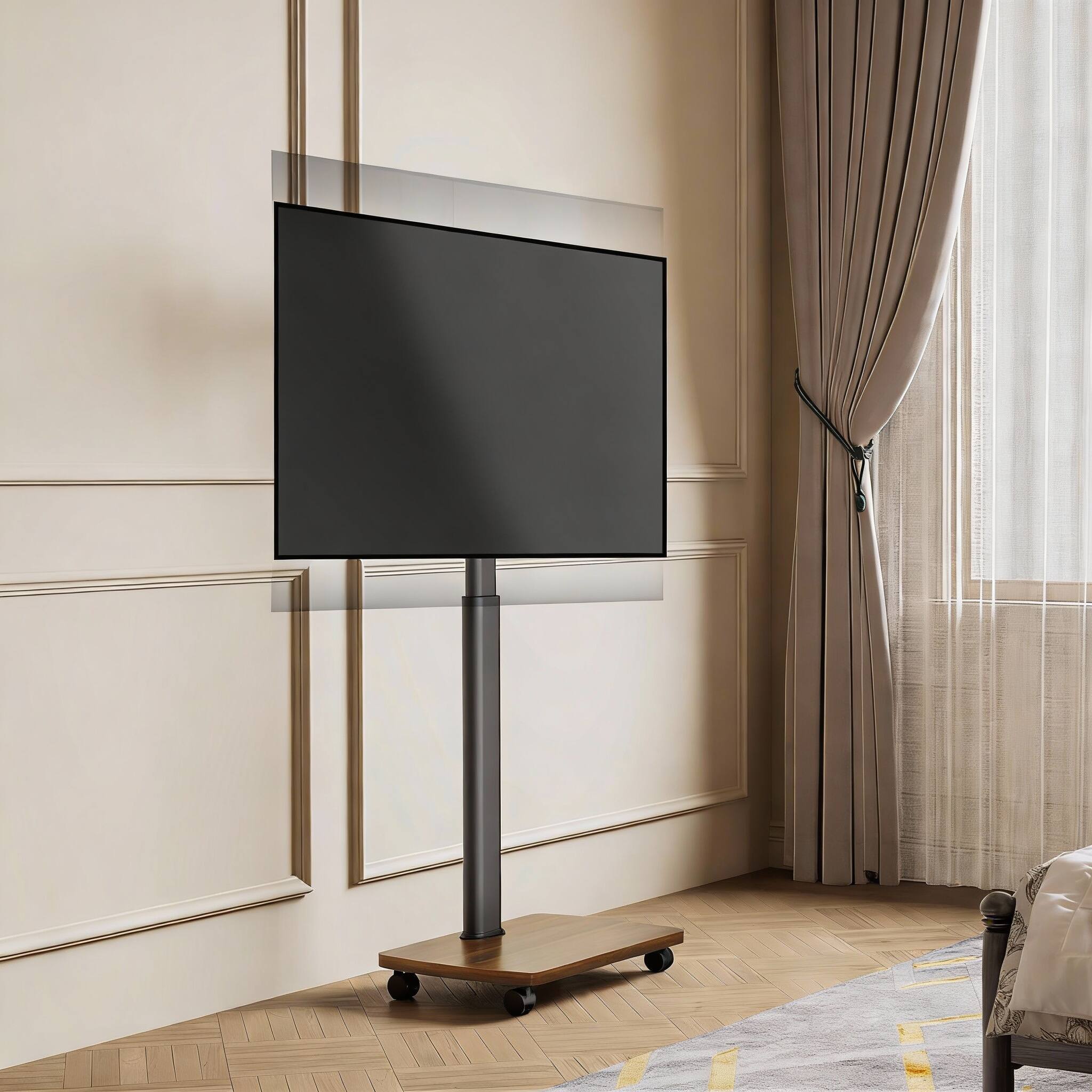 Alt View 2. Frangdom - Rolling TV Stand 43-75" Mobile Height-Swivel-Tilt - White Basic.