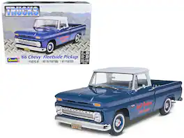 Level 4 Model Kit 1966 Chevrolet Fleetside Pickup Truck 1/25 Scale Model by Revell - Blue