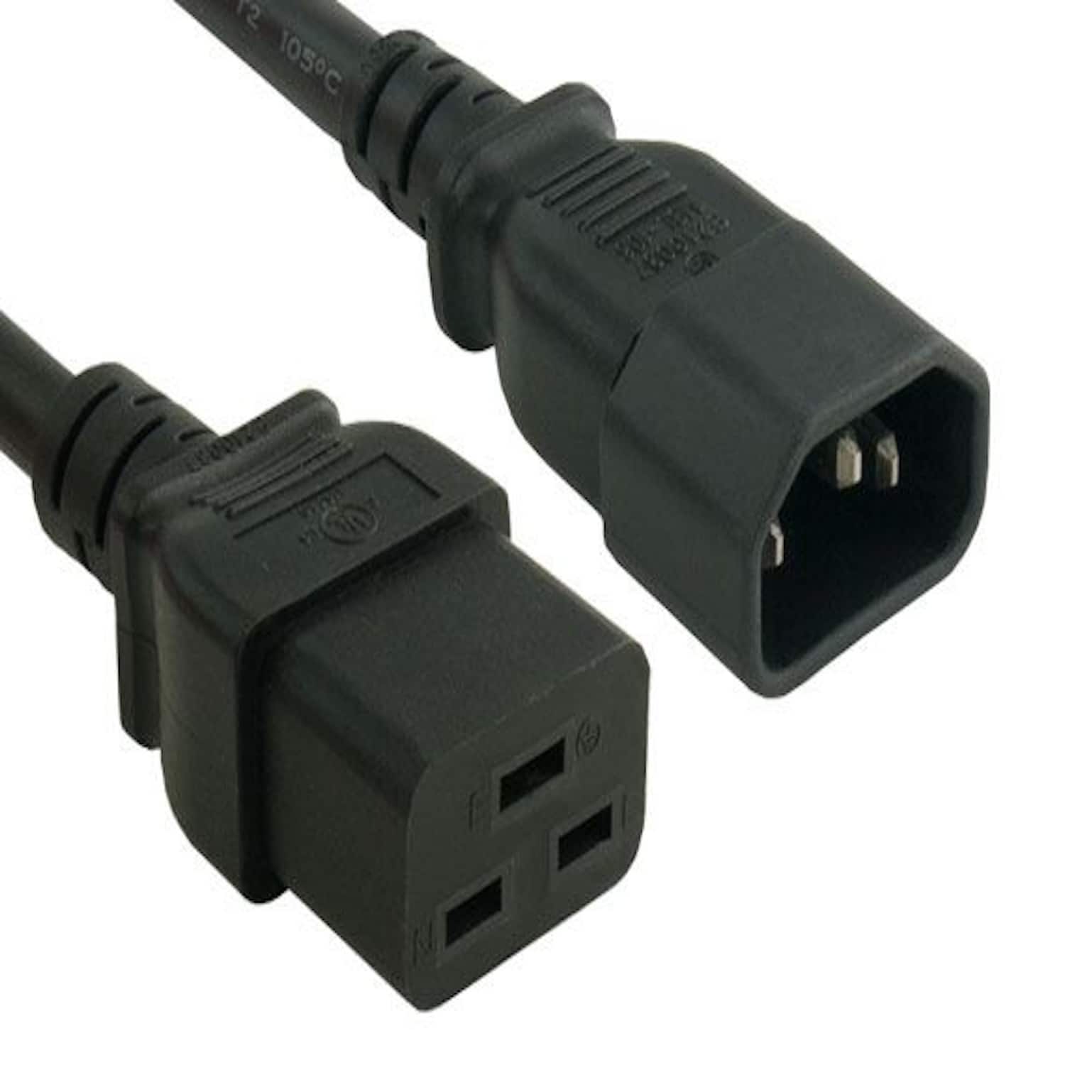 Sanoxy - Cables and Adapters; 6ft 14 AWG 15A 250V Heavy Duty Power Cord IEC320 C14 to IEC320 C19 - Black