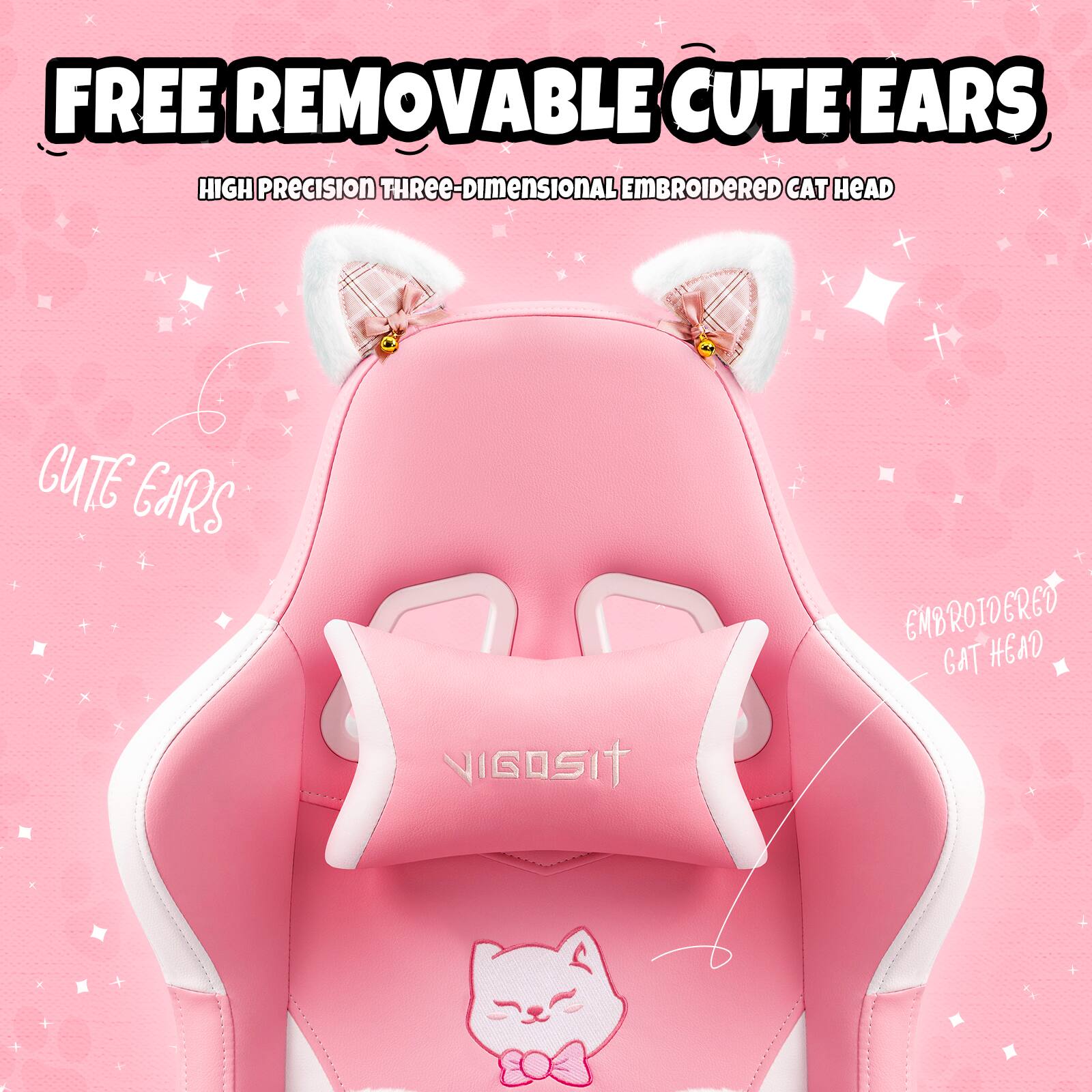 FREE REMOVABLE CUTE EARS  
HIGH PRECISION THREE-DIMENSIONAL EMBROIDERED CAT HEAD  

CUTE EARS  
EMBROIDERED CAT HEAD  

NIGOSIT