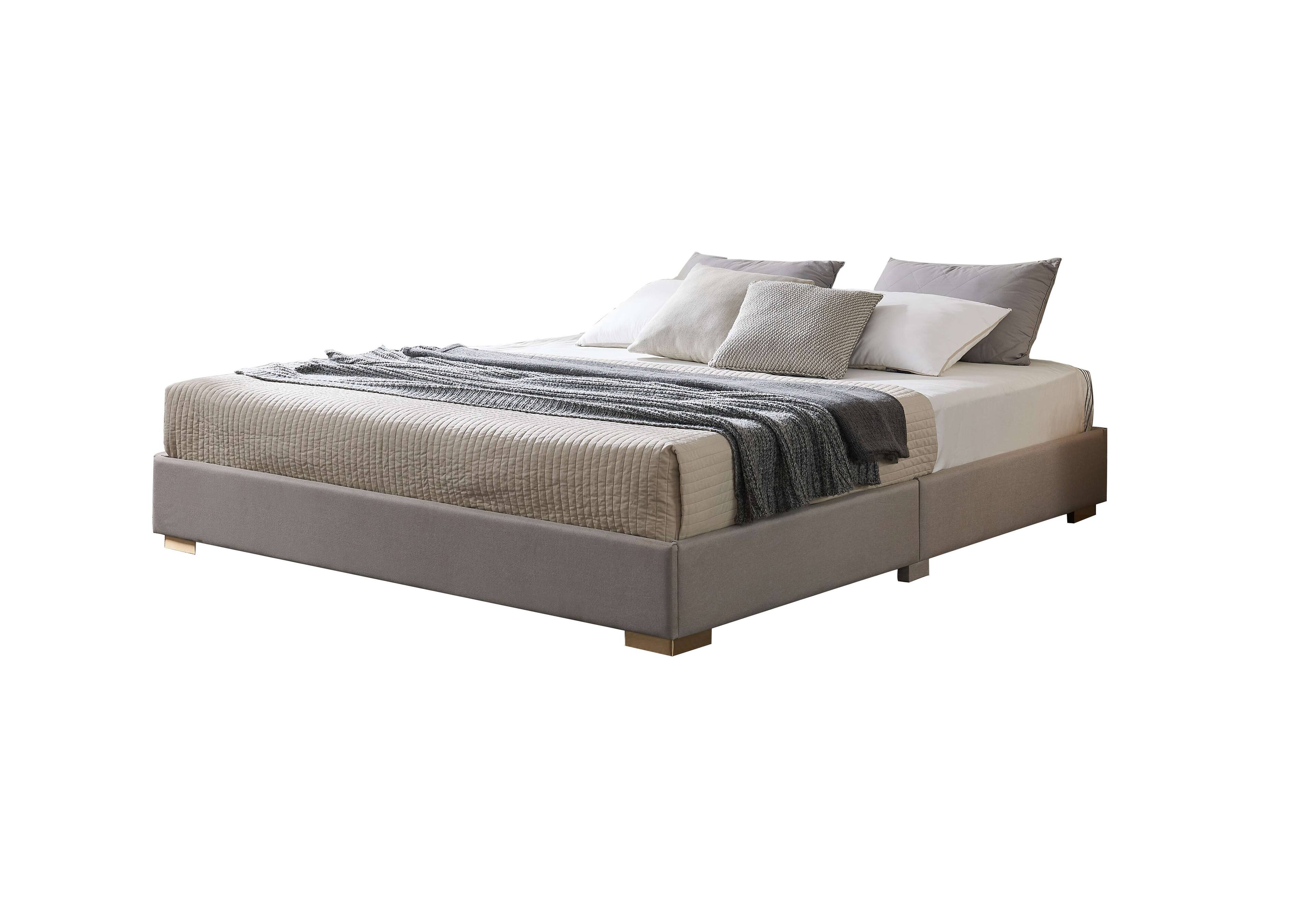 Angle. Kings Brand Furniture - Kings Brand Furniture Twin/Full/King/Queen Metal Bed Frame - Brown/Gold.