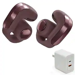 Bundle - Bose - Ultra Open Earbuds (2nd Gen) with Fast Charger - Open-Ear, Clip-On - Cherry Chocolate
