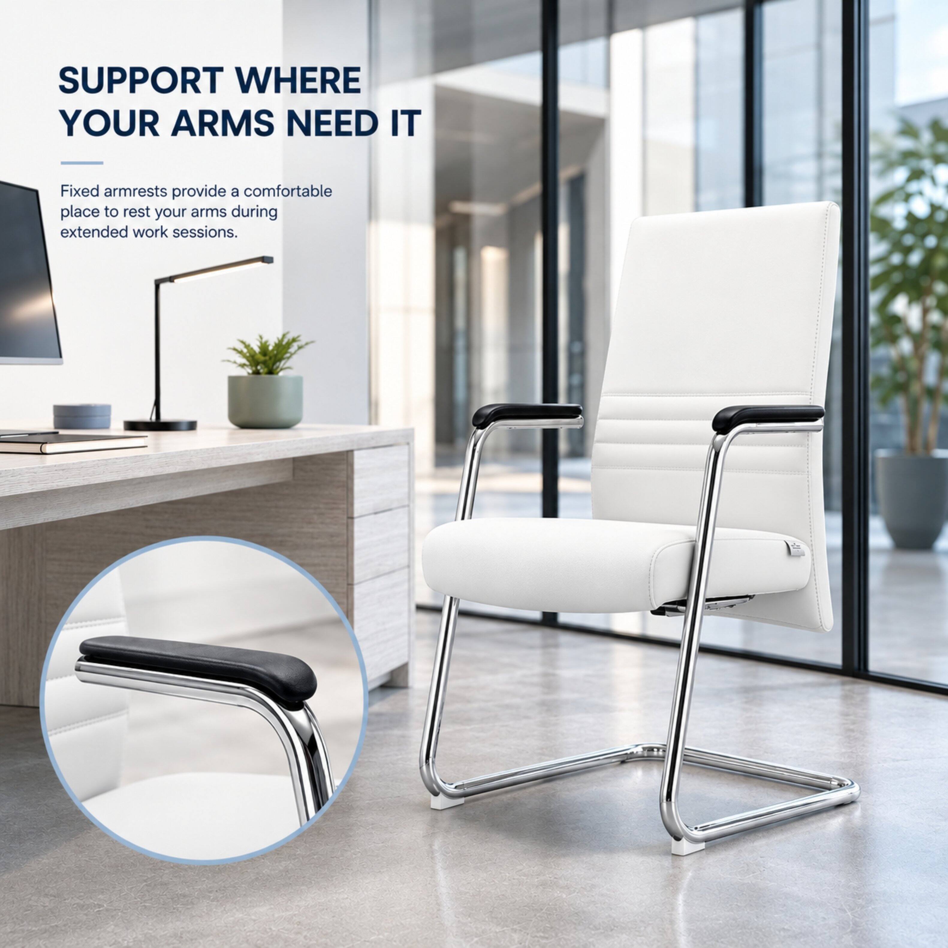 SUPPORT WHERE YOUR ARMS NEED IT

Fixed armrests provide a comfortable place to rest your arms during extended work sessions.