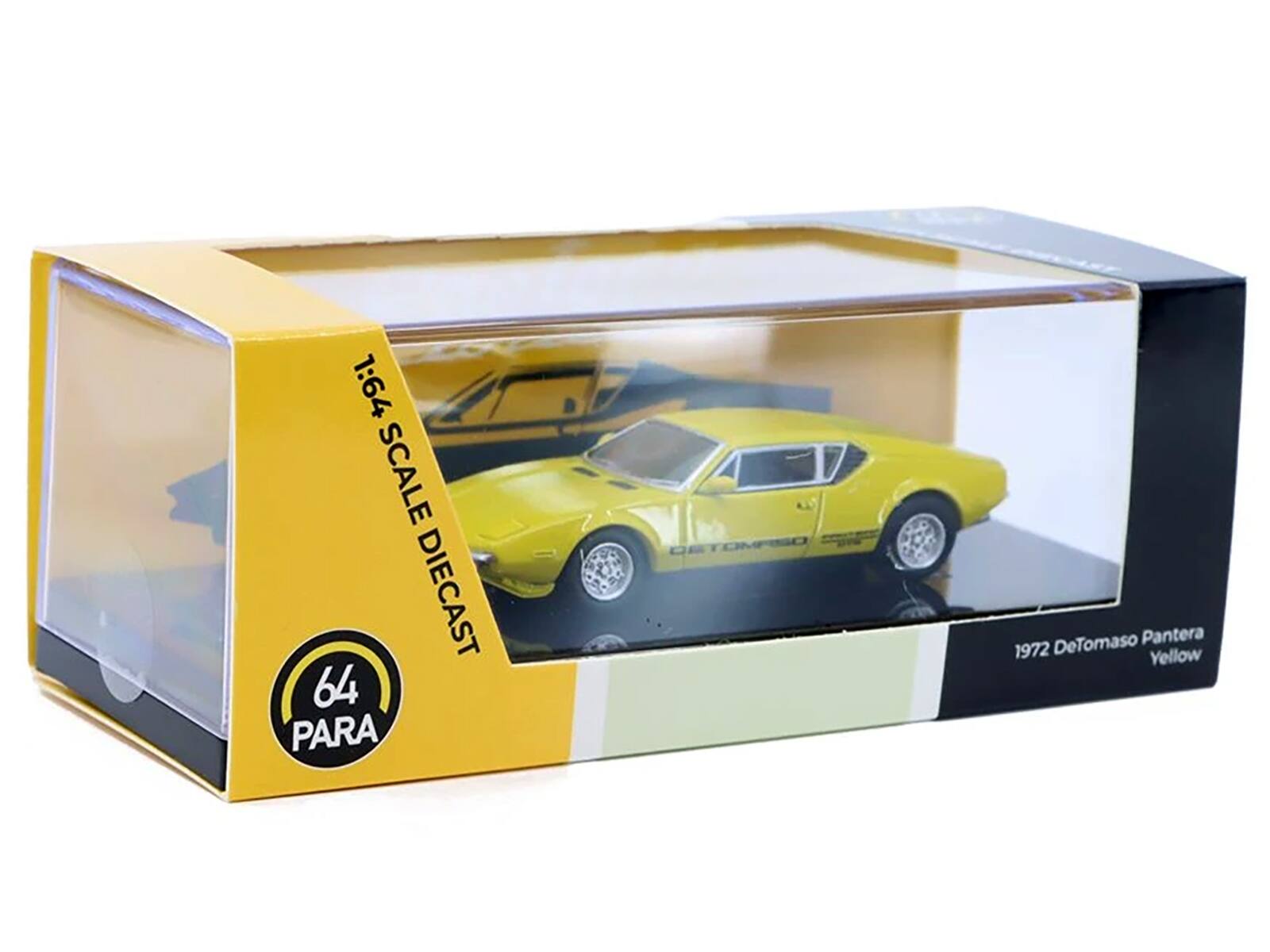 1:64 SCALE DIECAST 64 PARA DeTomaso Pantera 1972 Yellow