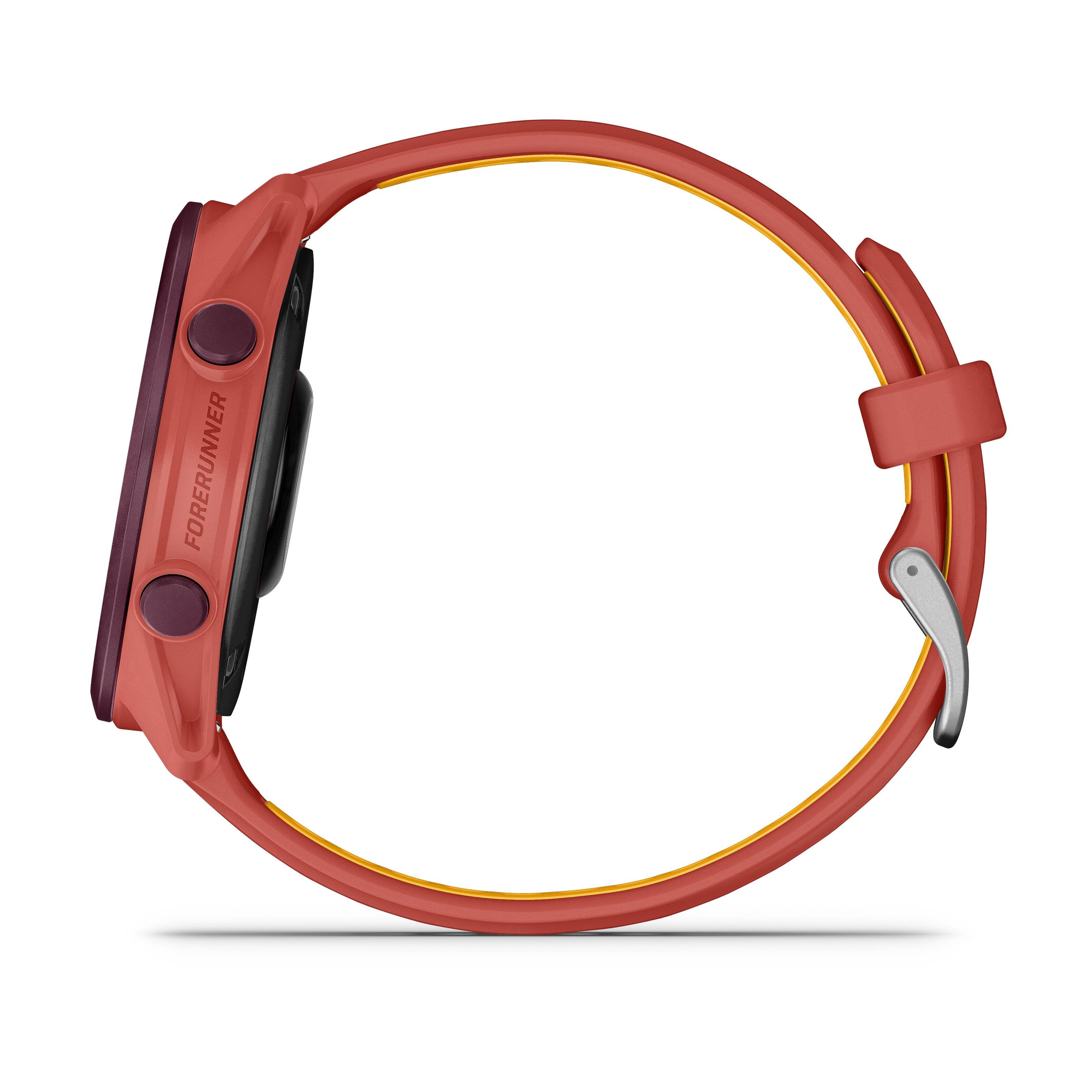 Alt View 7. Garmin - Forerunner 170 Music GPS Smartwatch 43 mm Fiber-Reinforced polymer - Red Pink/Mango.