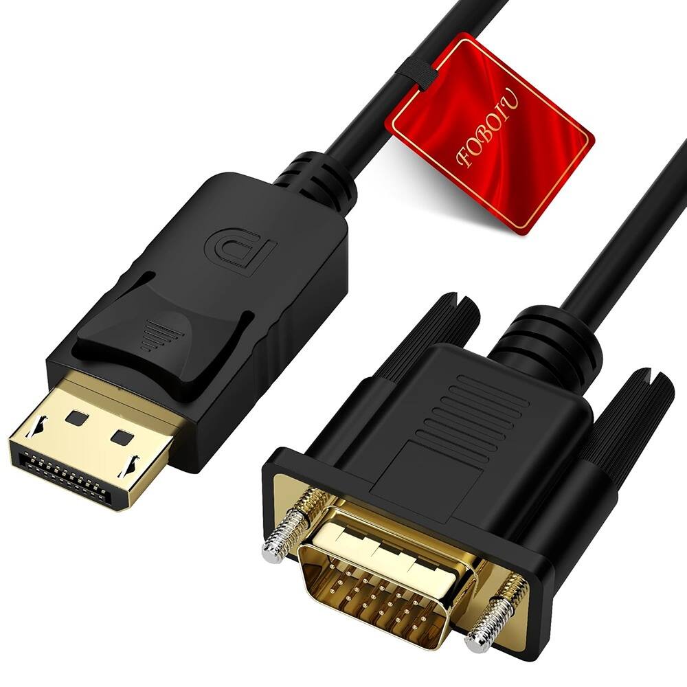 PARKER SLATER - DisplayPort to VGA Cable 6ft – 1080P Male to Male, DP to VGA, Black